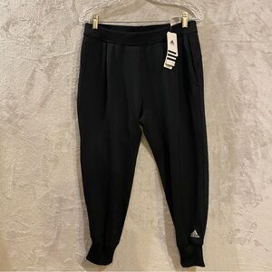 Adidas Pants Women’s Small Black Cropped Joggers Climalite New